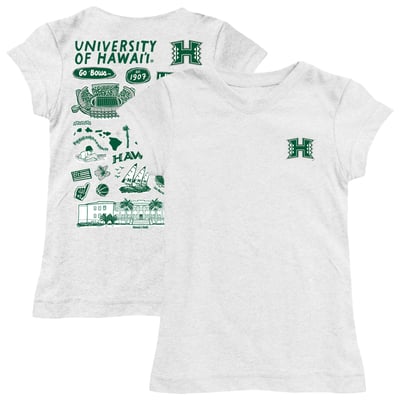  Hawaii Rainbow Warriors Vive La Fete Youth Impressions Artwork Fitted T-Shirt - White